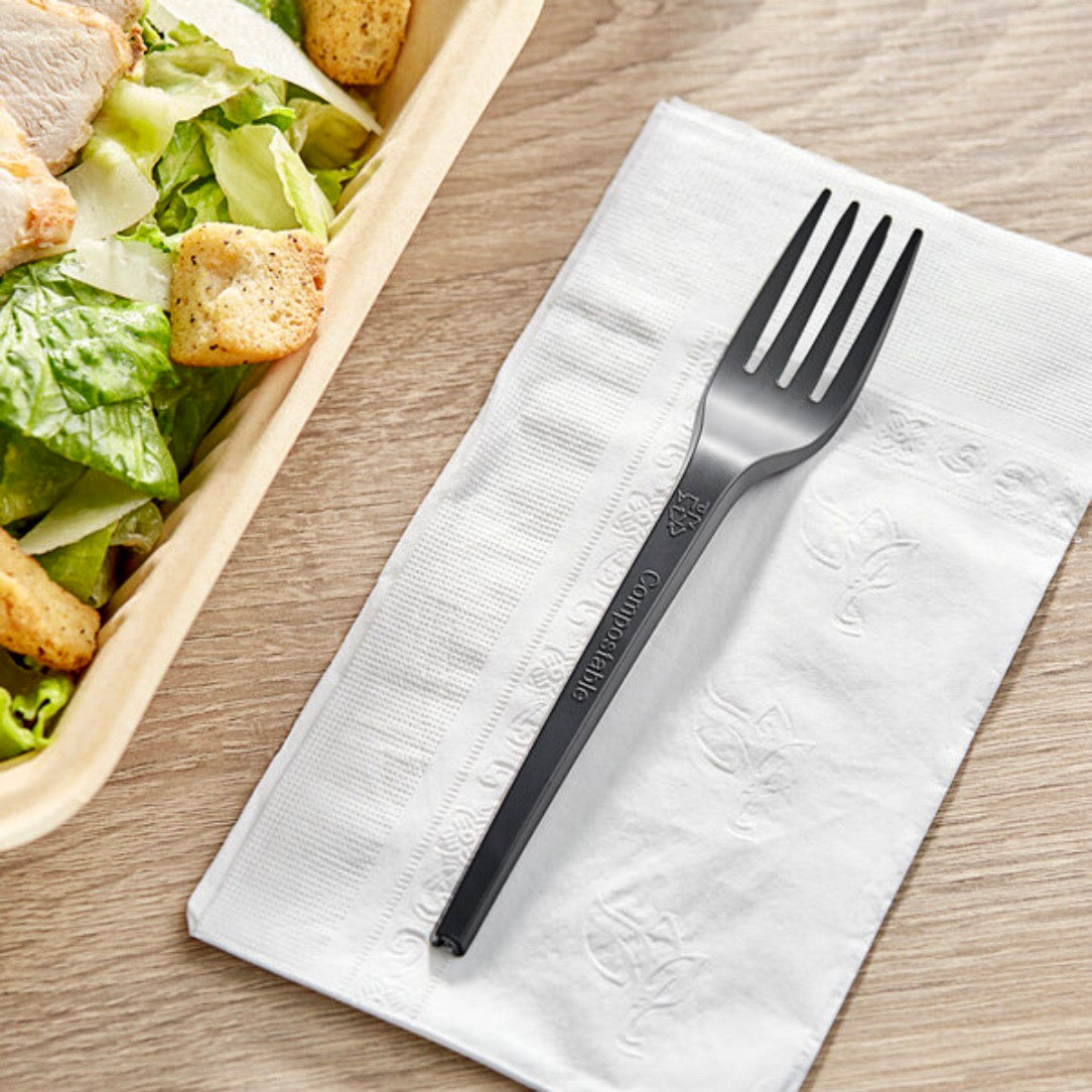 TrueBio Heavy Weight Compostable 6 1/2" CPLA Plastic Fork