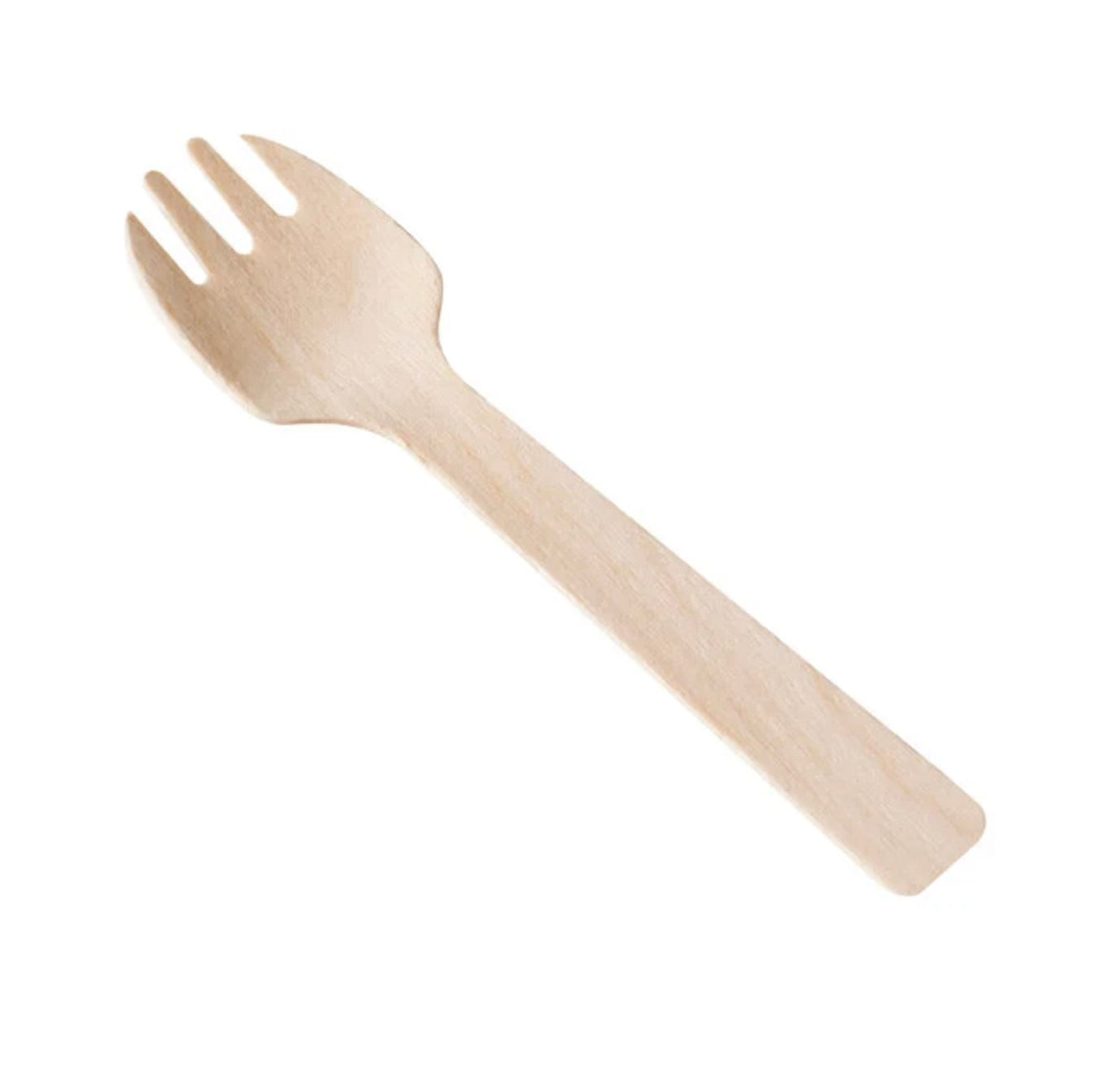 TrueBio Cutlery 4" Compostable Wooden Tasting Spade / Fork