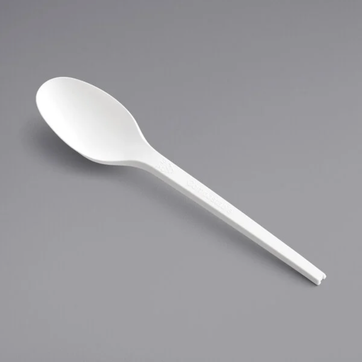 TrueBio Heavy Weight Compostable 6 1/2" CPLA Plastic Spoon