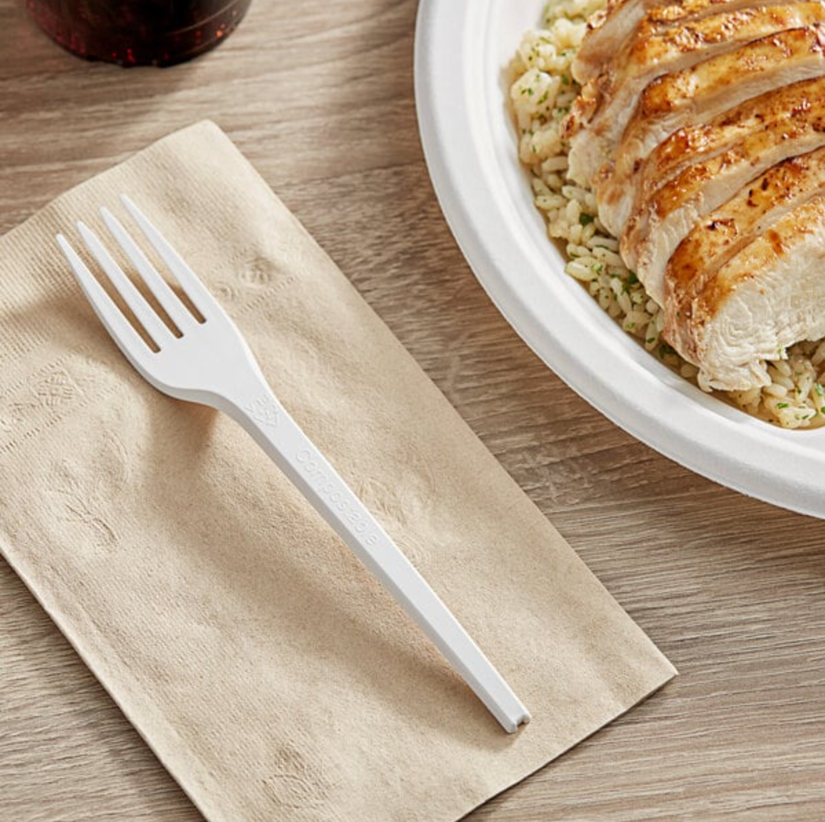 TrueBio Heavy Weight Compostable 6 1/2" CPLA Plastic Fork