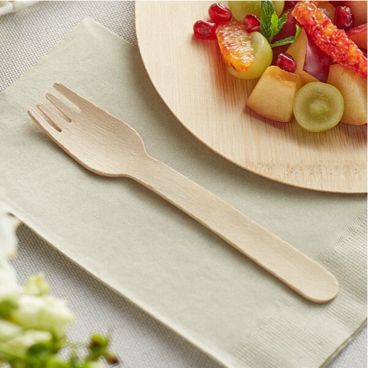 TrueBio Cutlery 6 1/4" Compostable Wooden Fork