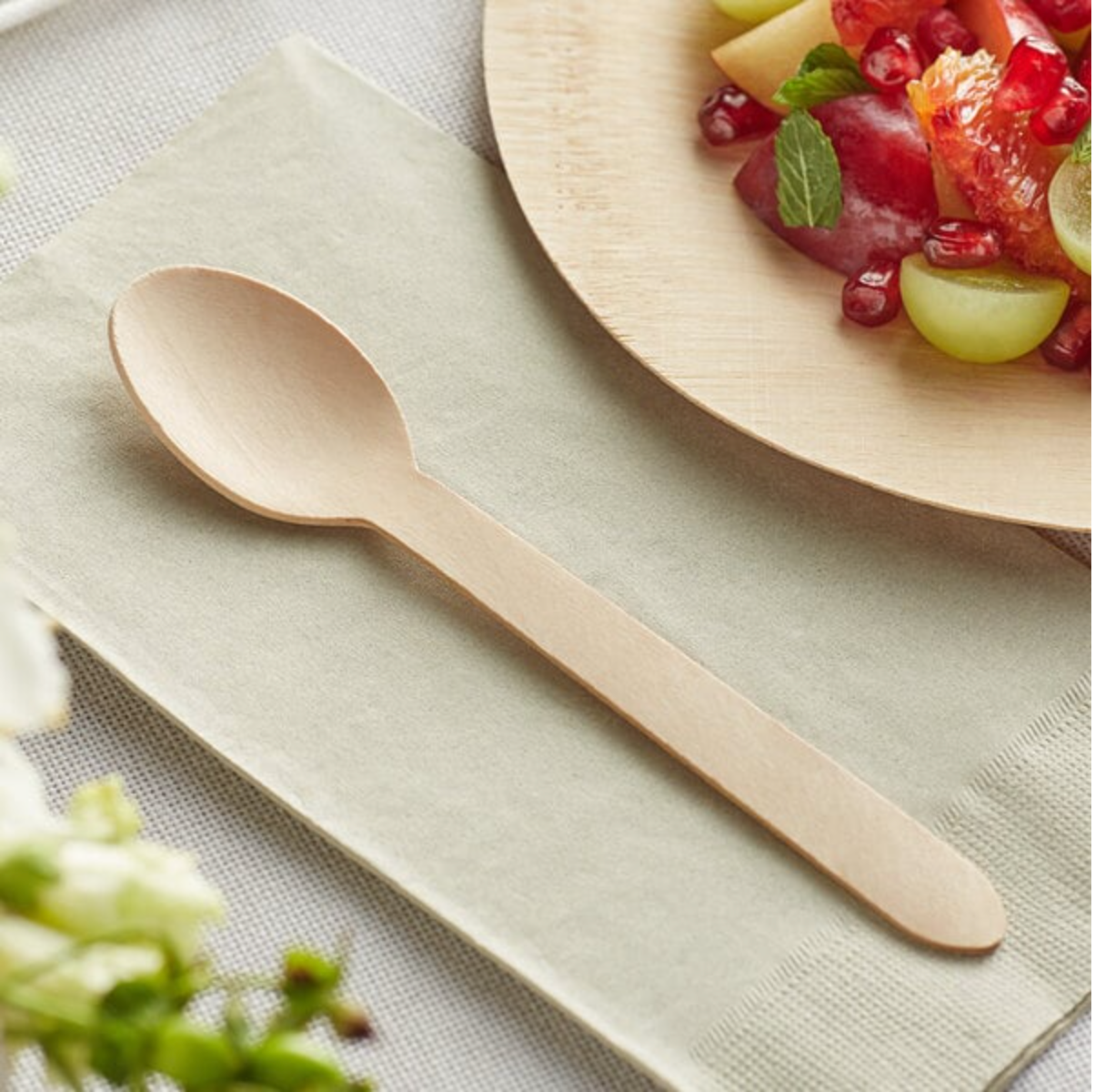 TrueBio Cutlery 6 1/4" Compostable Wooden Spoon