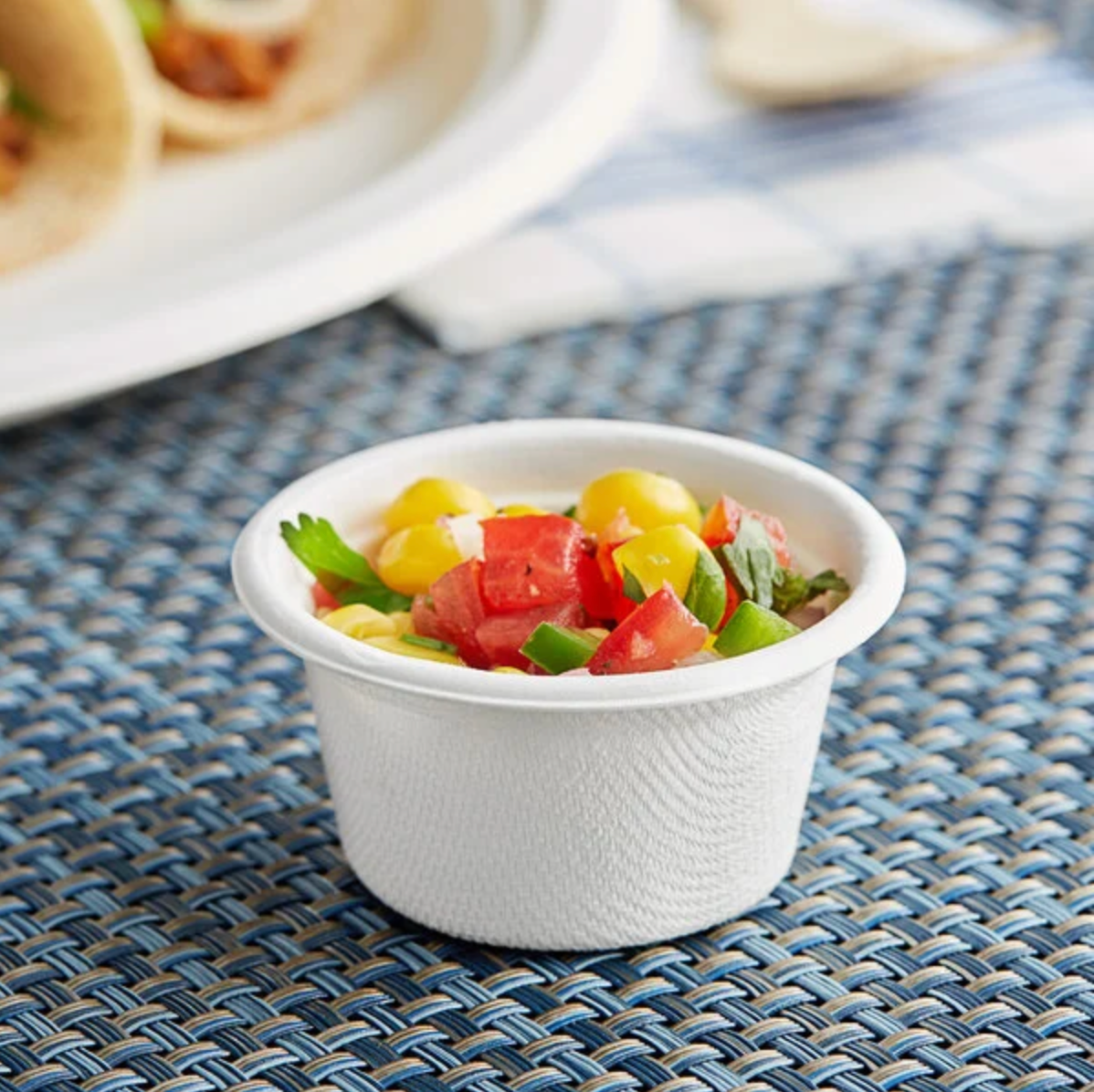 PureBagasse Compostable No PFAS Added Bagasse Portion Cups 2oz / 4oz - 1000/Case