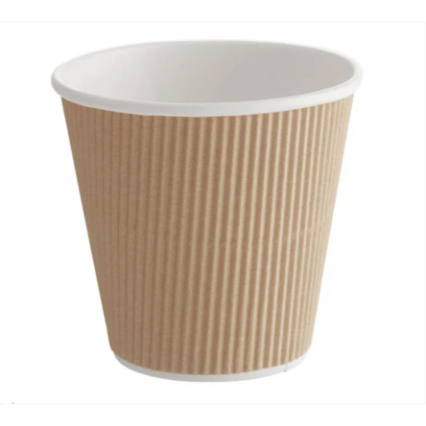 Natural Cups Double Wall Ripple Beige Paper Hot Cup - 12oz