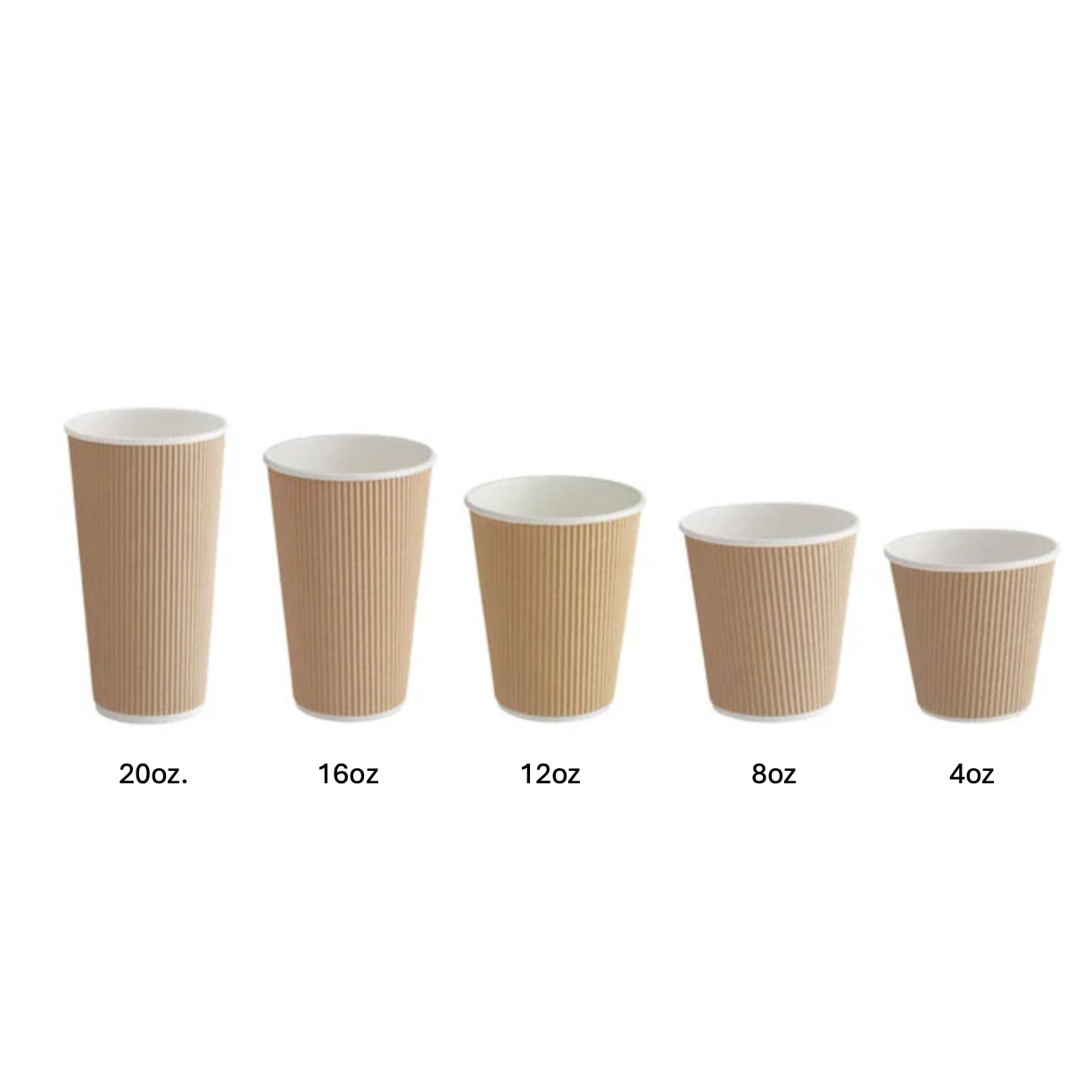 Natural Cups Double Wall Ripple Beige Paper Hot Cup - 12oz