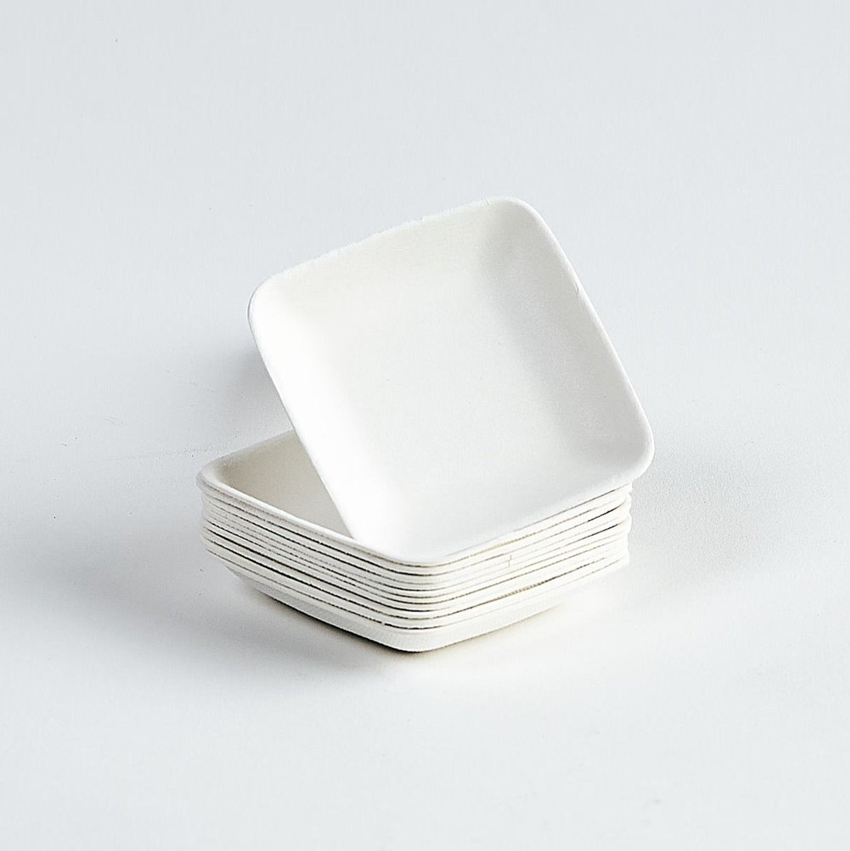 CaterChoice™ Compostable Sugarcane / Bagasse 2.5" Square Appetizer Plate